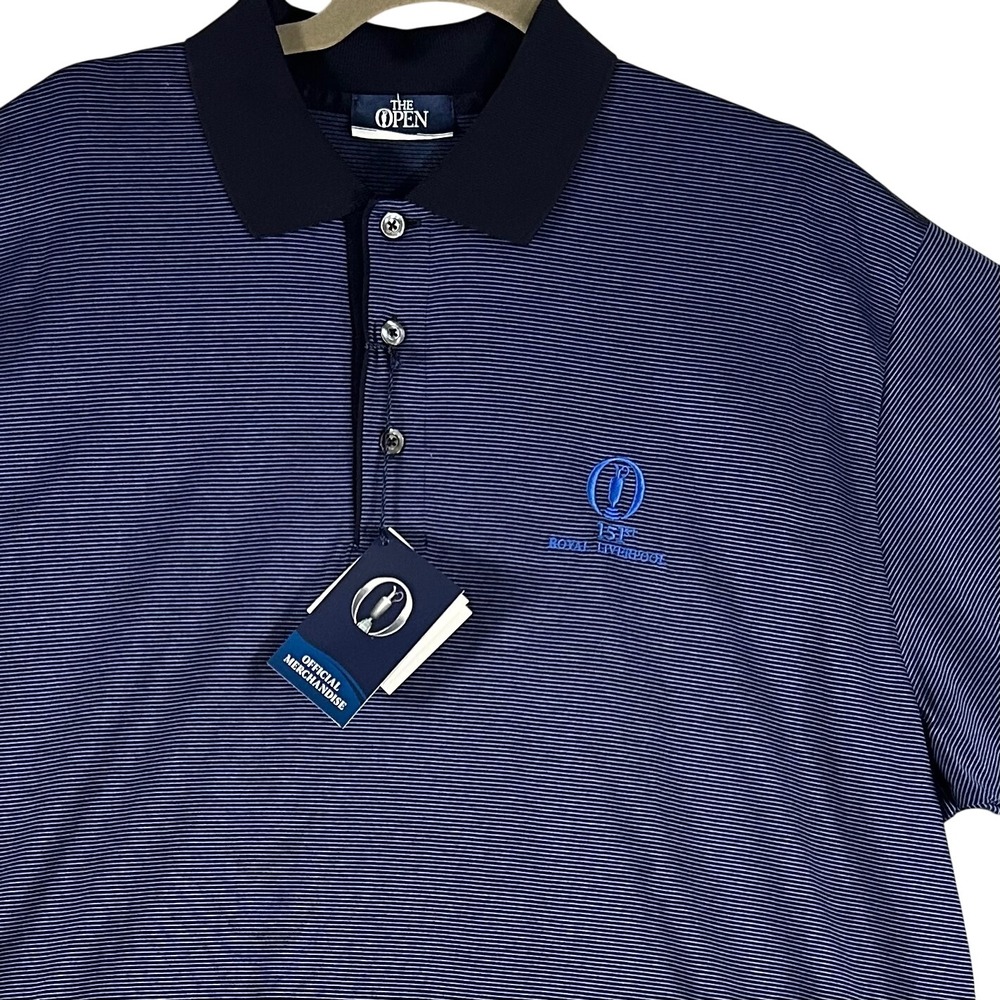 The Open Polo Shirt 151st Royal Liverpool Mens XL Navy Filo di Scozia Golf Sport